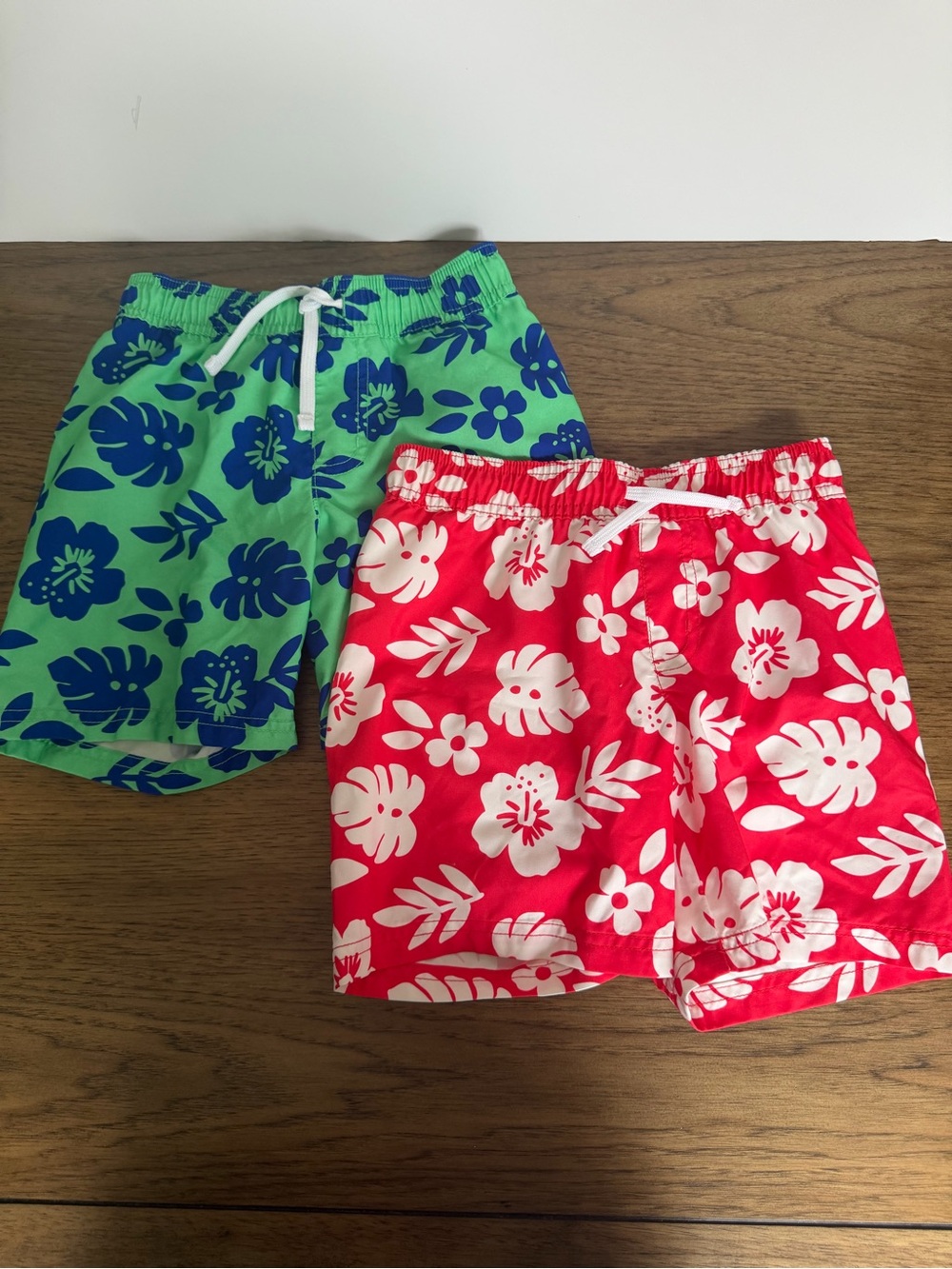 Cat & Jack Boys Floral Swim Shorts - Pink/white & Green/blue
